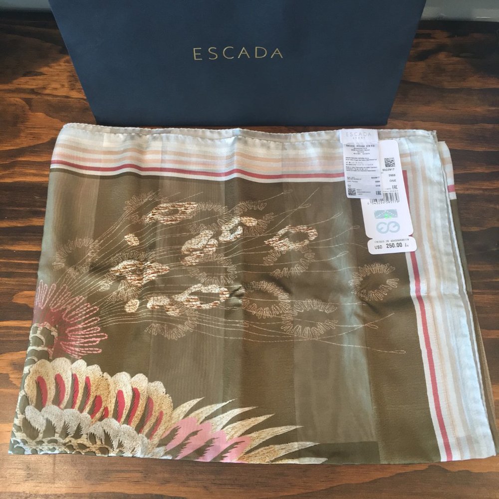 NWT Escada Sport 100% Silk Scarf
